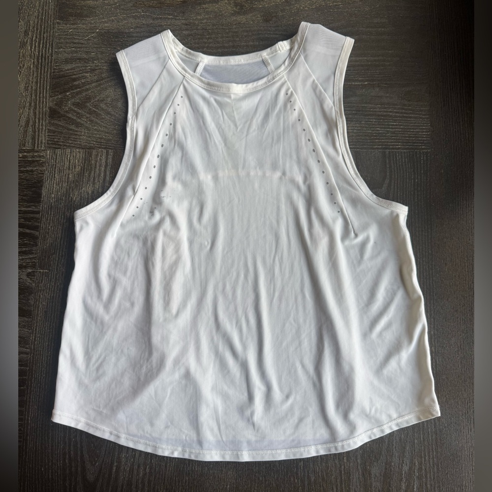 DISCOUNTED lululemon athletica AS-IS White Muscle Tank Top with Mesh Back NO TAG